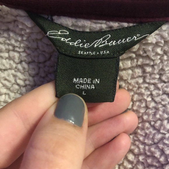 Eddie Bauer Seattle Washington size large burgundy/red zip up hoodie. - Picture 6 of 6